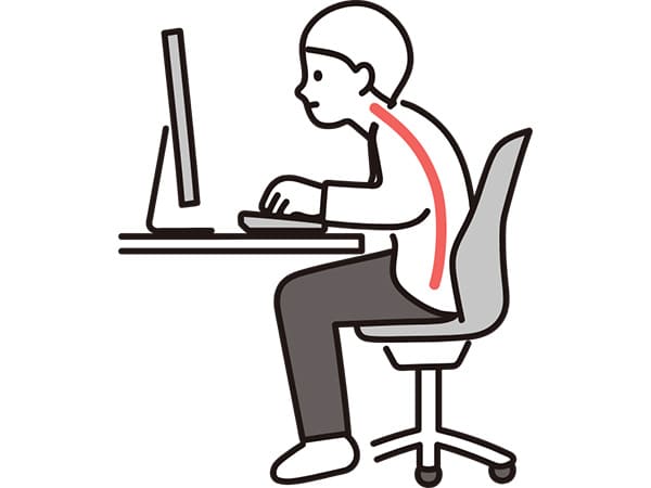 悪い姿勢のイラスト